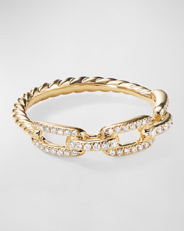 Stax Four Row Cuff Bracelet in 18K Yellow Gold with Diamonds, 14mm