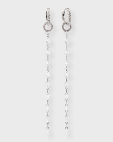 64 Facets Ethereal 18K White Gold Diamond Tassel Drop Earrings, 2.4tcw