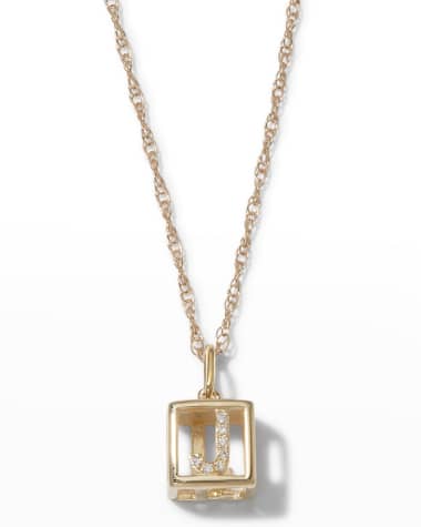 STONE AND STRAND Diamond Baby Block Necklace