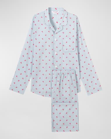 Derek Rose Men's Nelson 84 Long Cotton Pajama Set
