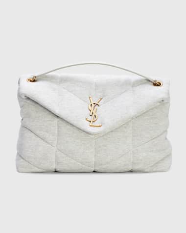 Saint Laurent Lou Puffer Medium YSL Shoulder Bag in Quilted Jersey