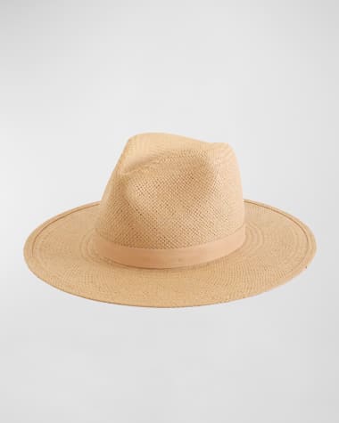 Janessa Leone Simone Packable Straw Fedora Hat