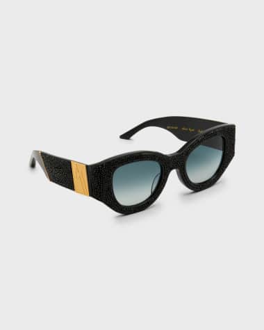 Anna-Karin Karlsson Lucky Goes to Vegas Crystals & Acetate Cat-Eye Sunglasses