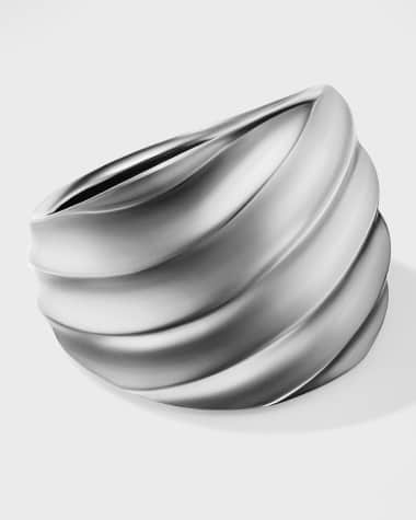 David Yurman Cable Edge Saddle Ring in Silver, 20mm