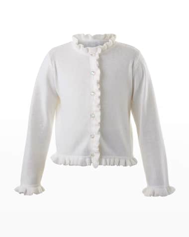 Rachel Riley Girl's Ruffle Iridescent Knit Cardigan, Size 3T-10