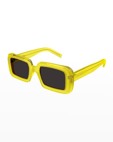 Saint Laurent Sunrise Thick Rectangle Acetate Sunglasses