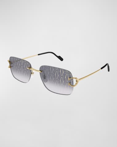 Cartier Men's Rimless Metal Sunglasses