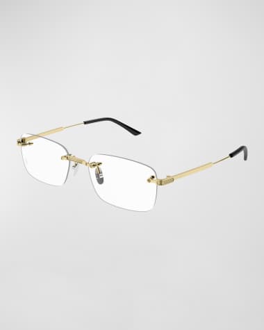 Cartier Men's Rectangle Titanium Optical Glasses