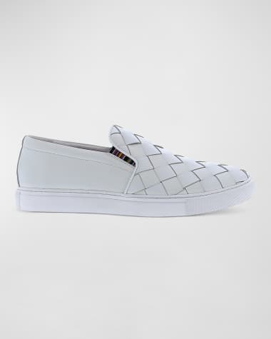 Robert Graham Men's Erosion Woven Leather Low-Top Sneakers