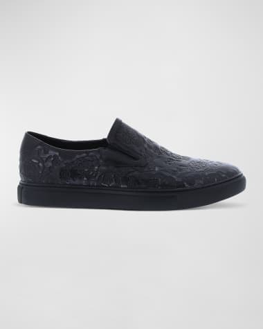 Robert Graham Men's Nori Skull-Embossed Low-Top Sneakers