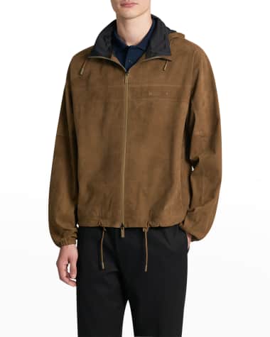 Berluti Men's Nubuck Leather B-Way Jacket