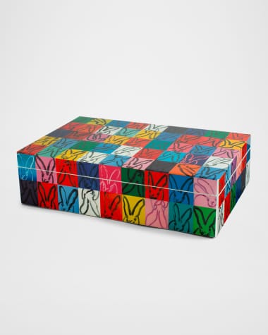 Hunt Slonem Rabbit Rabbit Lacquer Box