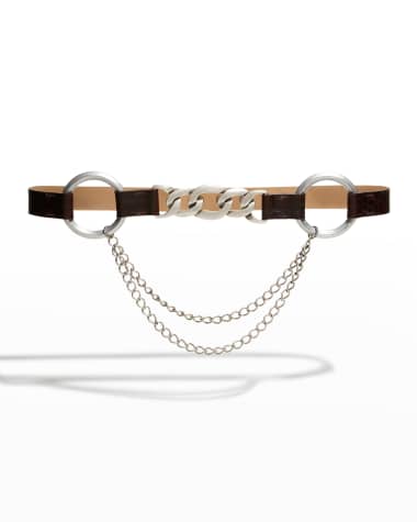 Streets Ahead Oversize Ring & Chain Moc-Croc Belt