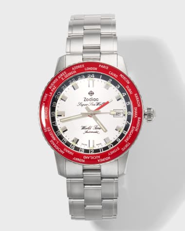 ZODIAC Men's Super Sea Wolf World Time Bracelet Watch