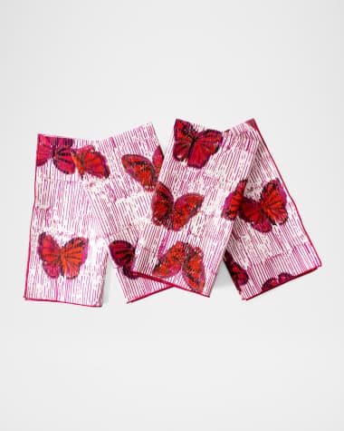 Hunt Slonem Pretty in Pink Cotton Dinner Napkin