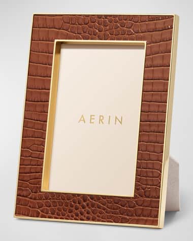 AERIN Classic Croc Leather Frame, 4" x 6"