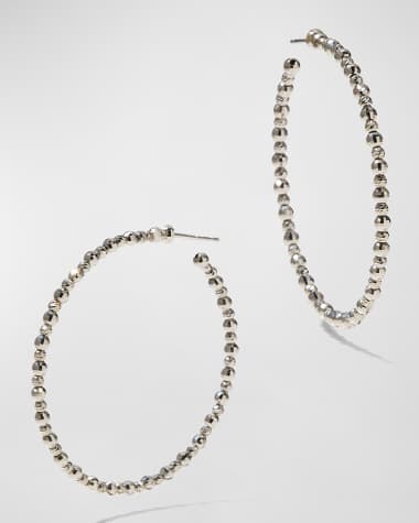 Platinum Born Platinum Hoop Earrings, 1.57"