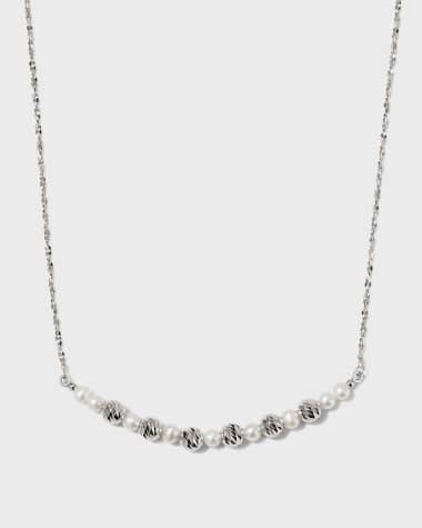Platinum Born Platinum Pearl and Bead Necklace