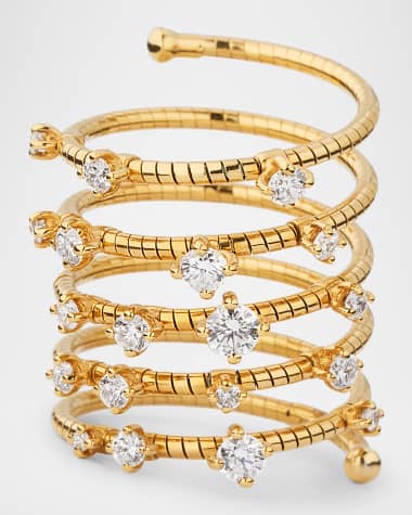 Mattia Cielo 18k Yellow Gold Spiral Diamond Ring