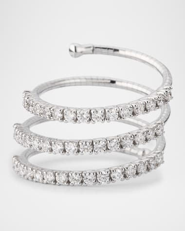 Mattia Cielo 18k White Gold Spiral Diamond Ring