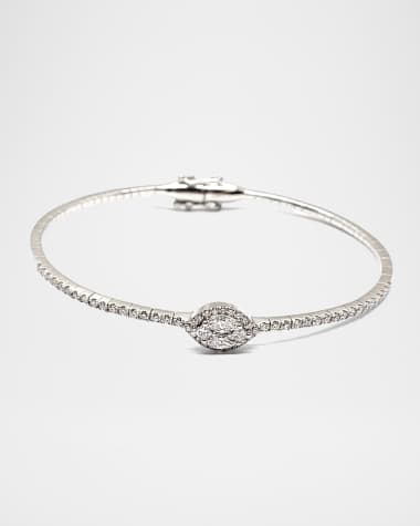 Andreoli 18K White Gold Diamond Bangle, 0.92tcw