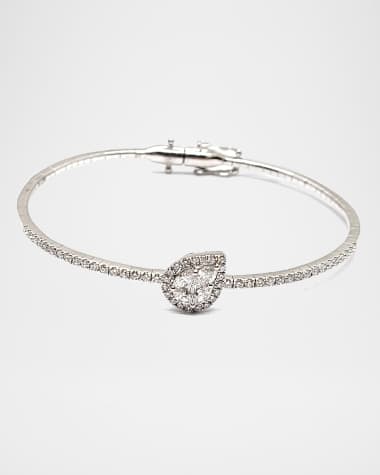 Andreoli 18K White Gold Diamond Bangle, 1.10tcw