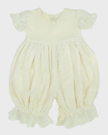 Haute Baby Girl's Mary Catherine Lace Bubble Romper, Size Newborn-24M