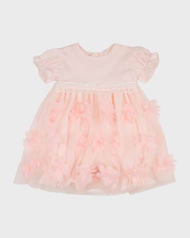 Haute Baby Girl's Peach Blossom Floral Lace Dress, Size Newborn-24M