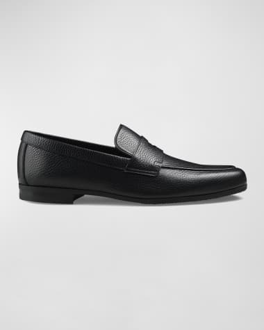 John Lobb Men's Thorne Soft Textured Leather Penny Loafers