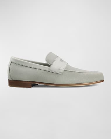 John Lobb Men's Soft Suede Penny Loafers