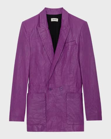 Zadig & Voltaire Visko Crinkle Leather Jacket
