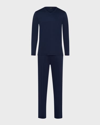Hanro Men's Night Selection Long Cotton Pajama Set