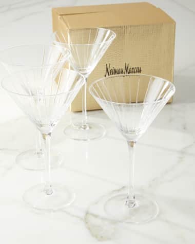 Neiman Marcus Cut Martini Glasses, Set of 4