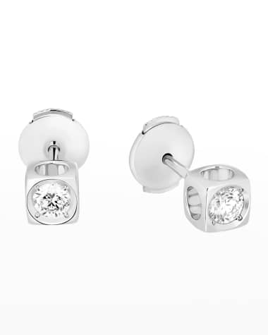 DINH VAN White Gold Le Cube Large Diamond Stud Earrings