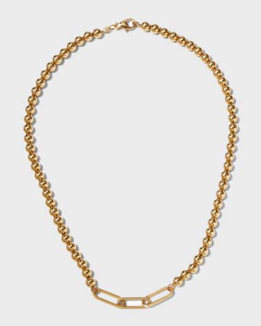 Fern Freeman Jewelry Yellow Gold Small Ball-Chain Multi-Link Necklace