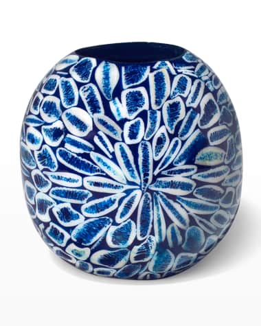 LADORADA 5.5" Blue Almendro Rose Bowl Vase