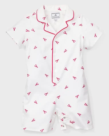 Petite Plume Kid's Brixham Lobsters-Print Pajamas, Size Newborn-24M