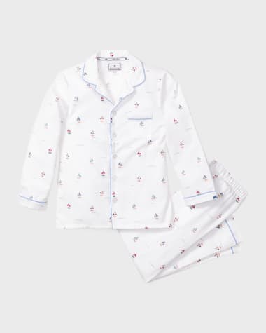 Petite Plume Kid's Palmier Bateau 2-Piece Pajama Set, Size 6-14