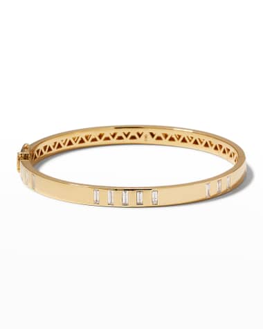 Harwell Godfrey Yellow Gold Diamond Baguette Bangle