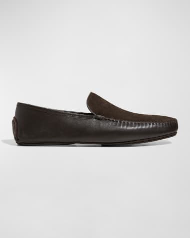 Manolo Blahnik Men's Mayfair Suede-Leather Loafers