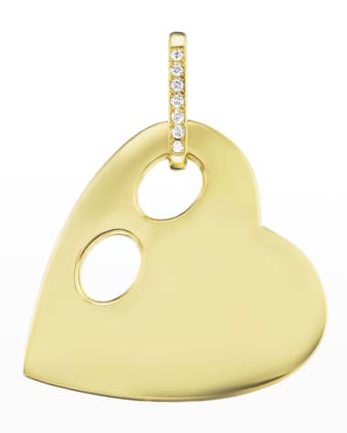 Jenna Blake Yellow Gold Anchored Heart Charm with Diamonds