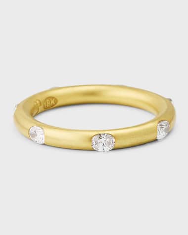 Jenna Blake 18K Yellow Gold Diamond Stack Ring, Size 6