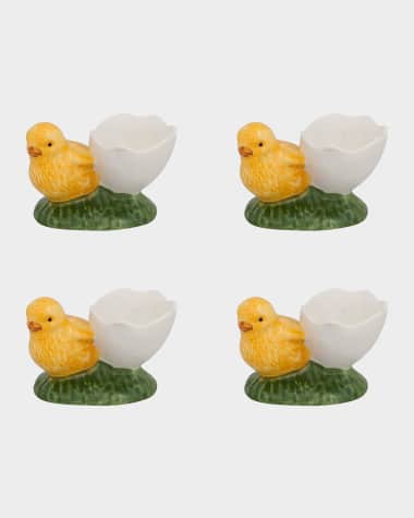Bordallo Pinheiro Eggshell Cups with Whole Check, Set of 4