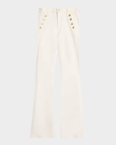 Ramy Brook Helena Sailor-Button Straight Leg Jeans