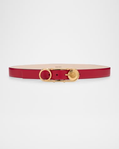 Versace Medusa Safety Pin Leather Belt
