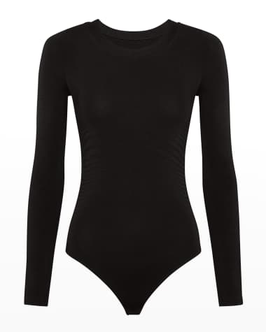 Wolford Tokio 3/4-Sleeve Thong Bodysuit