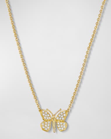 Mimi So 18K Yellow Gold Diamond Butterfly Pendant Necklace