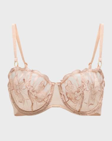 Chantelle Fleur Floral-Embroidered Scalloped Demi Bra
