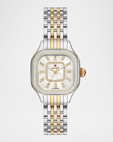 MICHELE Meggie Diamond Bezel and Mother-of-Pearl Watch, Two-Tone