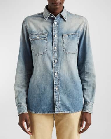 Ralph Lauren Collection Tamia Button-Down Chambray Shirt